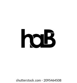 hab typography letter monogram logo design