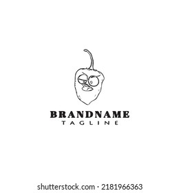habanero chili peppers logo template icon modern vector illustration