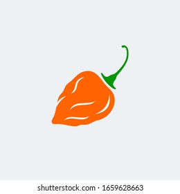 Habanero pepper logo clip art - flat color