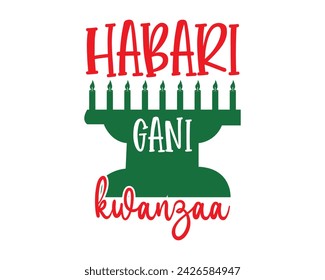 Habari gani kwanzaa typography t-shirt design