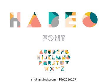 Habeo colorful display font with overlapping circles pattern