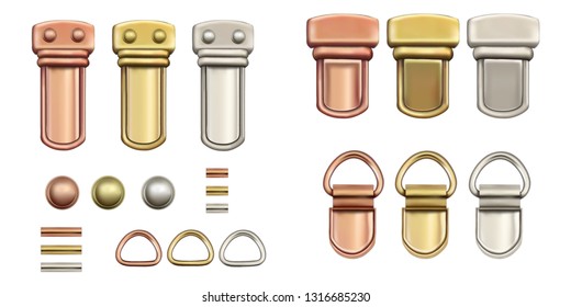 Haberdashery accessories. Set Metal locks for bags.