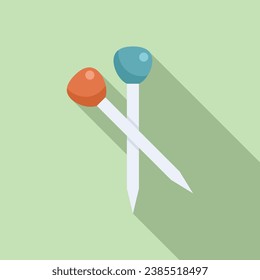 Haberdashery clip icon flat vector. Fabric accessories. Measure machine