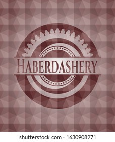 Haberdashery red seamless geometric pattern emblem. Seamless.