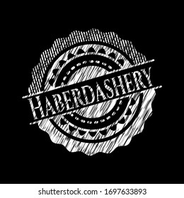 Haberdashery written on a chalkboard. Vector Illustration. Detailed.