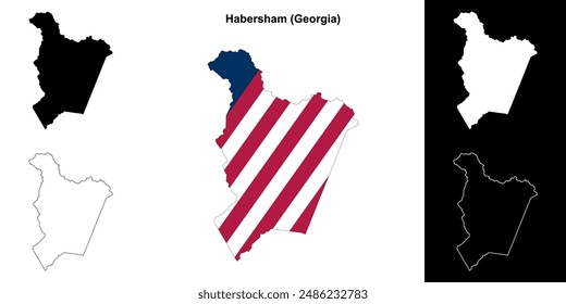 Habersham County (Georgia) outline map set