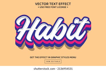 Habit 3D editable text effect template