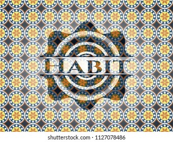 Habit arabesque emblem background. arabic decoration.