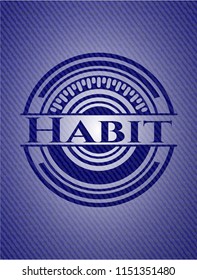 Habit badge with denim background