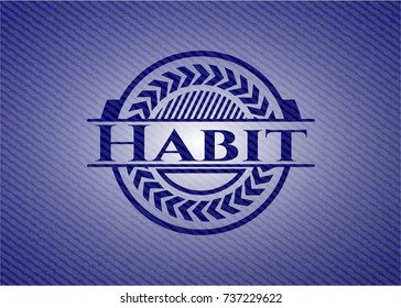 Habit badge with denim background