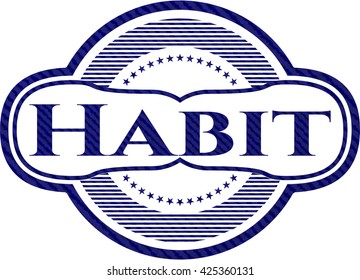 Habitat-Abzeichen mit Denim-Textur