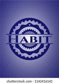 Habit badge with jean texture