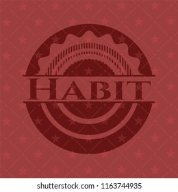 Habit badge with red background