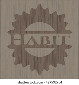 Habit badge with wooden background
