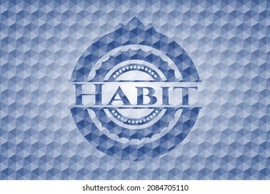 Habit blue emblem with geometric pattern. Vector Illustration. Detailed. 