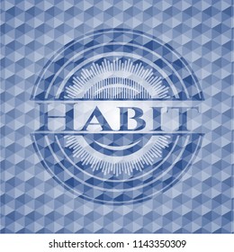 Habit blue polygonal emblem.