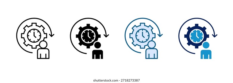 Conjunto de iconos de construcción de hábitos Colección de estilo múltiple