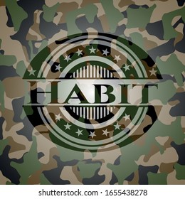 Habit camouflage emblem. Vector Illustration. Detailed.