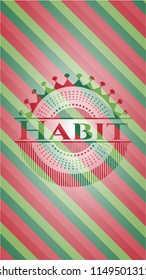 Habit christmas style emblem.