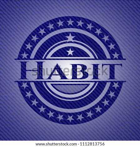  Habit emblem with jean background