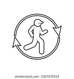 Habit Icon. Endurance, Practice. Routine, Continue Symbol.