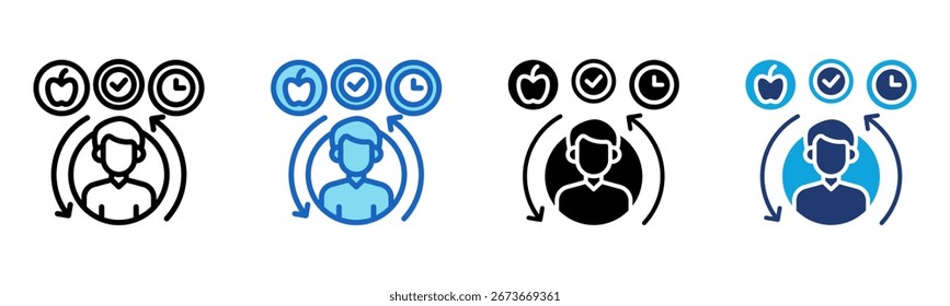 Habit icon Multi Style Vector Illustration