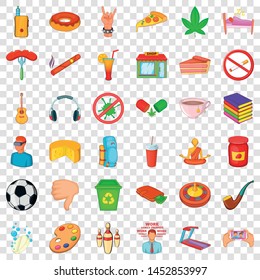 Habit icons set. Cartoon style of 36 habit vector icons for web for any design