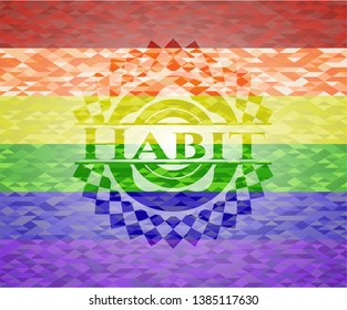 Habit on mosaic background with the colors of the LGBT flag