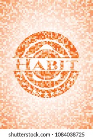  Habit orange mosaic emblem