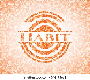Habit orange mosaic emblem