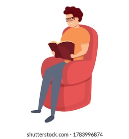 Habit reading book icon. Cartoon of habit reading book vector icon for web design isolated on white background
