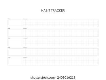 Habit tracker, challenge plan, minimalistic daily, weekly planner printable template. habit, workout planning and to do list. printable planner, digital planner. A4 size. Vector template. EPS 10