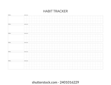 Habit tracker, challenge plan, minimalistic daily, weekly planner printable template. habit, workout planning and to do list. printable planner, digital planner. A4 size. Vector template. EPS 10