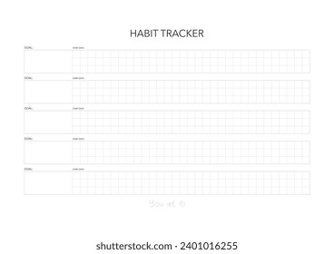 Habit tracker, challenge plan, minimalistic daily, weekly planner printable template. habit, workout planning and to do list. printable planner, digital planner. A4 size. Vector template. EPS 10