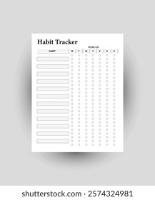 Habit Tracker, Daily Habit Tracker KDP Interior