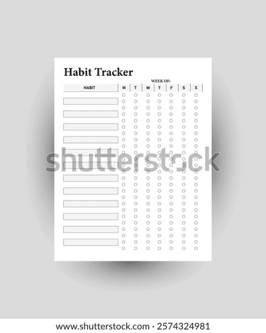 Habit Tracker, Daily Habit Tracker KDP Interior