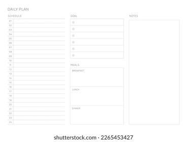 Habit tracker design template in a modern, simple, and minimalist style. Note, scheduler, diary, calendar, planner document template illustration.