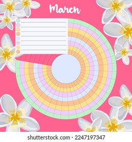 Habit tracker is empty. Bullet magazine template. Monthly planner. Vector illustration. Organizer for printing, diary, planner for important purposes.Bullet jurnal