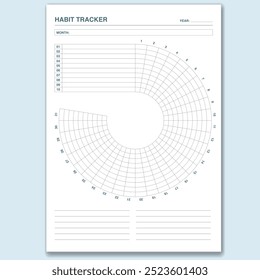 Habit tracker golden ratio printable template