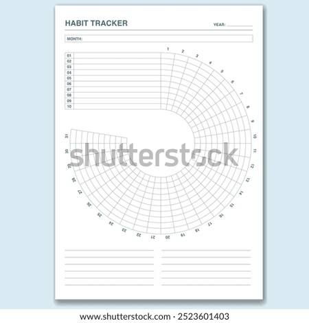 Habit tracker golden ratio printable template