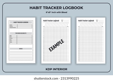 Habit Tracker Log book Template