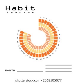 Habit tracker for MONTH. Template mockup. Vector  personal organizer. Minimalist simple planner.