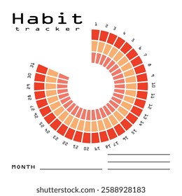 Habit tracker for MONTH. Template mockup. Vector  personal organizer. Minimalist simple planner.