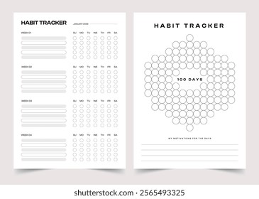 Habit Tracker Planner, Planner Set