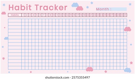 habit tracker template.
habit tracker with soft color template.
daily planner template vector.