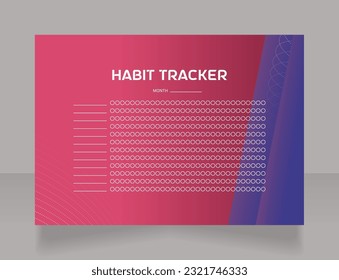 Habit tracker worksheet design template. Printable goal setting sheet. Editable time management sample. Scheduling page for organizing personal tasks. Astro Space Regular, Saira Light fonts used