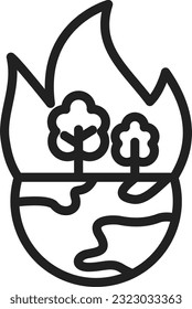 Habitat Destruction Icon image. Suitable for mobile application.