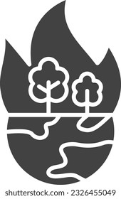 Habitat Destruction Icon image. Suitable for mobile application.
