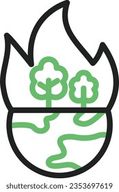 Habitat Destruction Icon image. Suitable for mobile application.