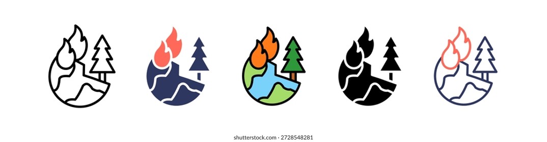 Habitat Destruction Icon Ilustração vetorial múltipla